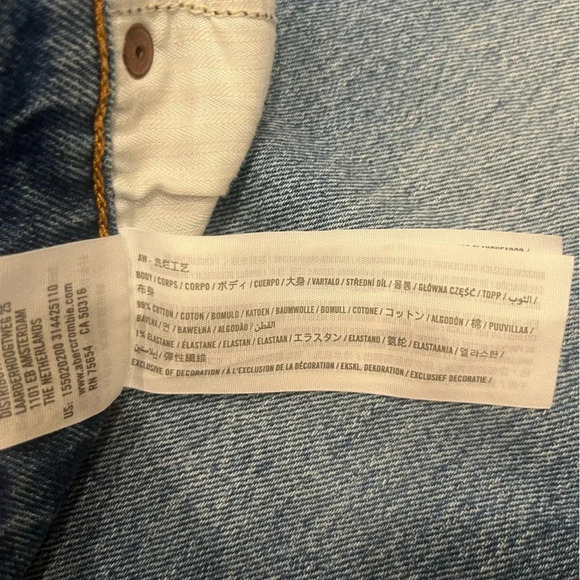 Abercrombie & Fitch Distressed Blue Wide Leg Jeans - Picture 8 of 8